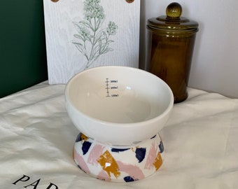 Elevated Pet Bowl for Food or Water Art Pattern, Cat Bowl,  Dog Bowl, Pet Water Bowl, Pet Feeder