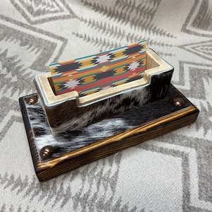 Business Card Holder with Cowhide