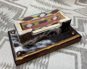 Business Card Holder with Cowhide