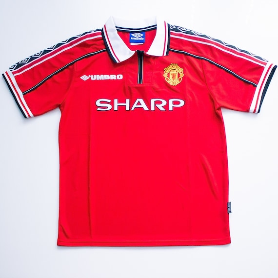 Manchester United Home Shirt (1996-98) Retro Footb