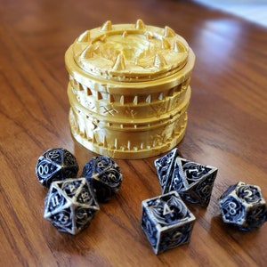 D&D Warlock Dice Holder DnD Caddy Vault Dungeons and Dragons D20 Tabletop Gaming Fantasy RPG Adventure Gift Role Playing Character Class