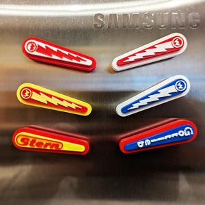 Pinball Flipper Fridge Magnets - 6-Pack