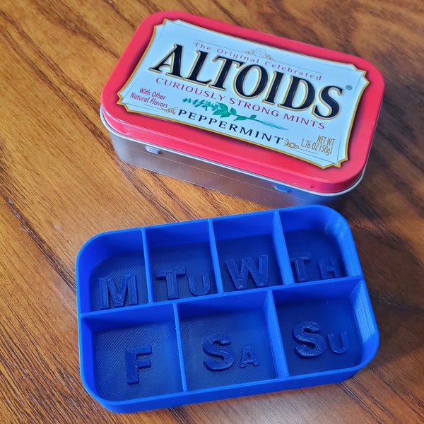 Altoid Mints Tin Pill Holder, Seven Days a Week Pill Holder, Altoids Storage Container