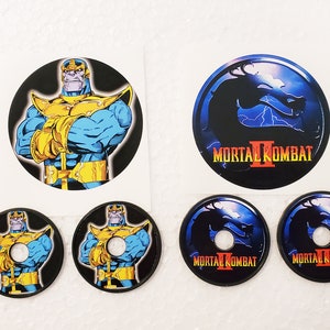 Arcade1Up/Sanwa Joystick Dust Cover – Thanos or Mortal Kombat II -Set of 2 and Sticker