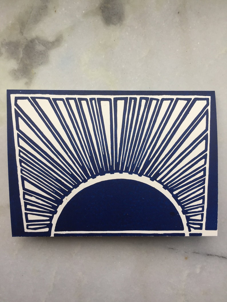 Egyptian Sunrise: Frame-able Block Print Greeting Card Each - Etsy