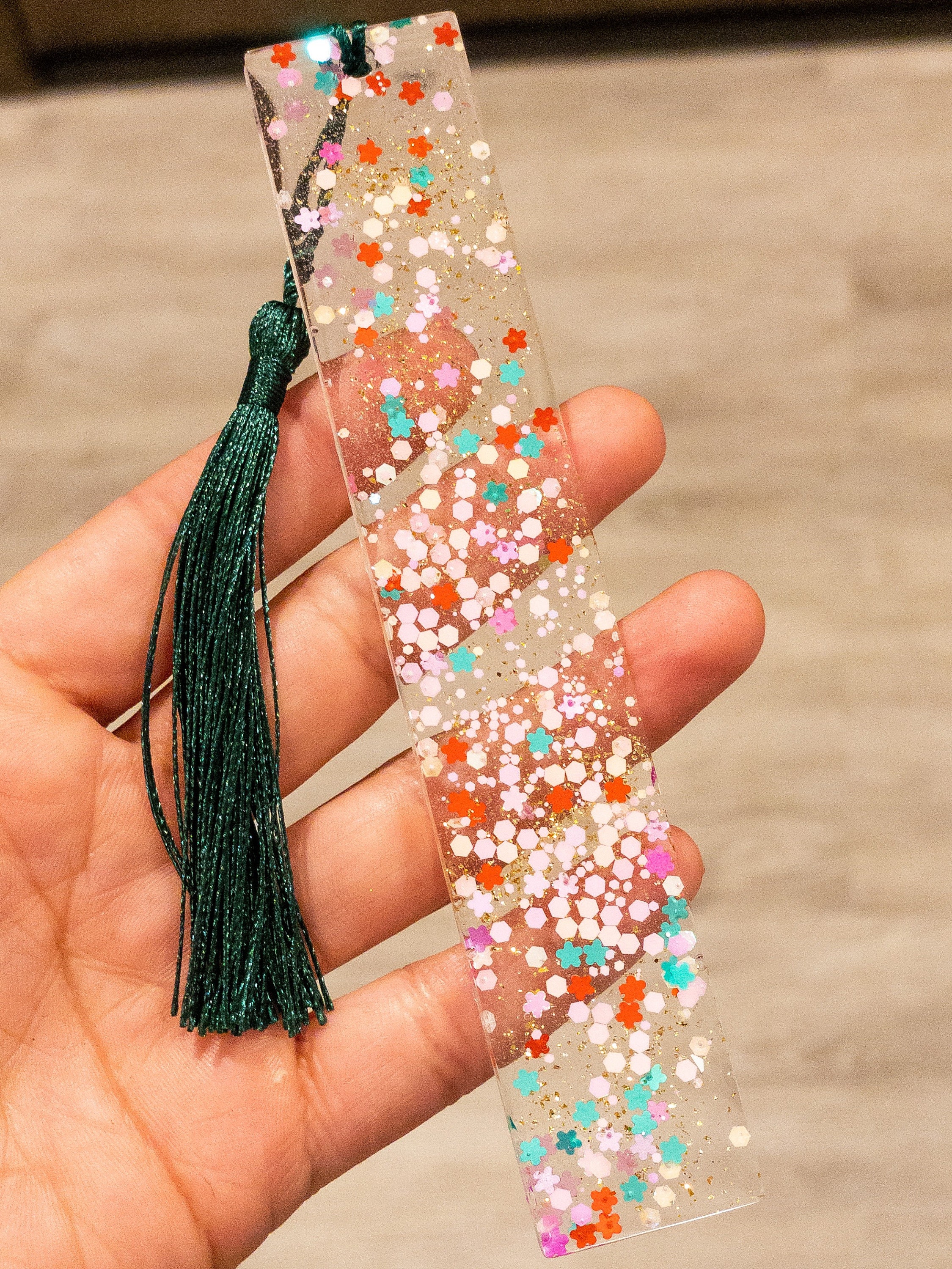Resin bookmark glitter Personalized bookmark Etsy