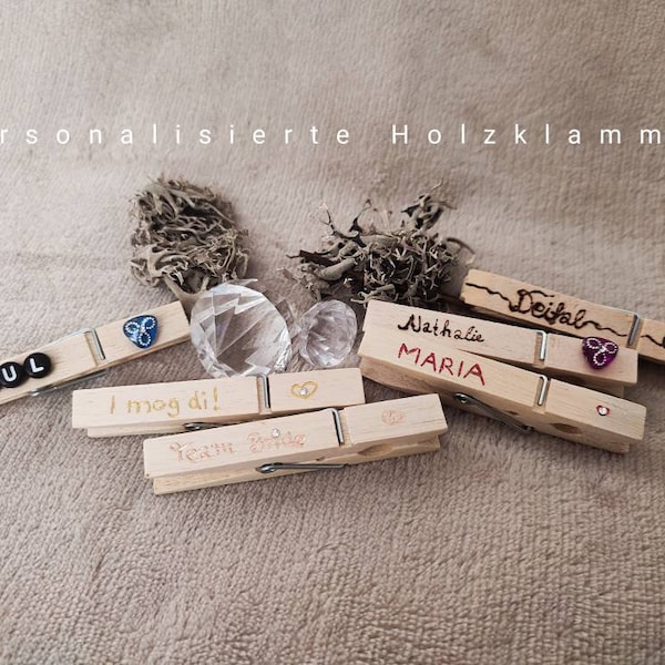 Personalized clothespin| Oktoberfest Klammer| Glubbal by name| Name bracket| Klammer Jungesellenabschied| Wedding| Children's names| Fun Gorge