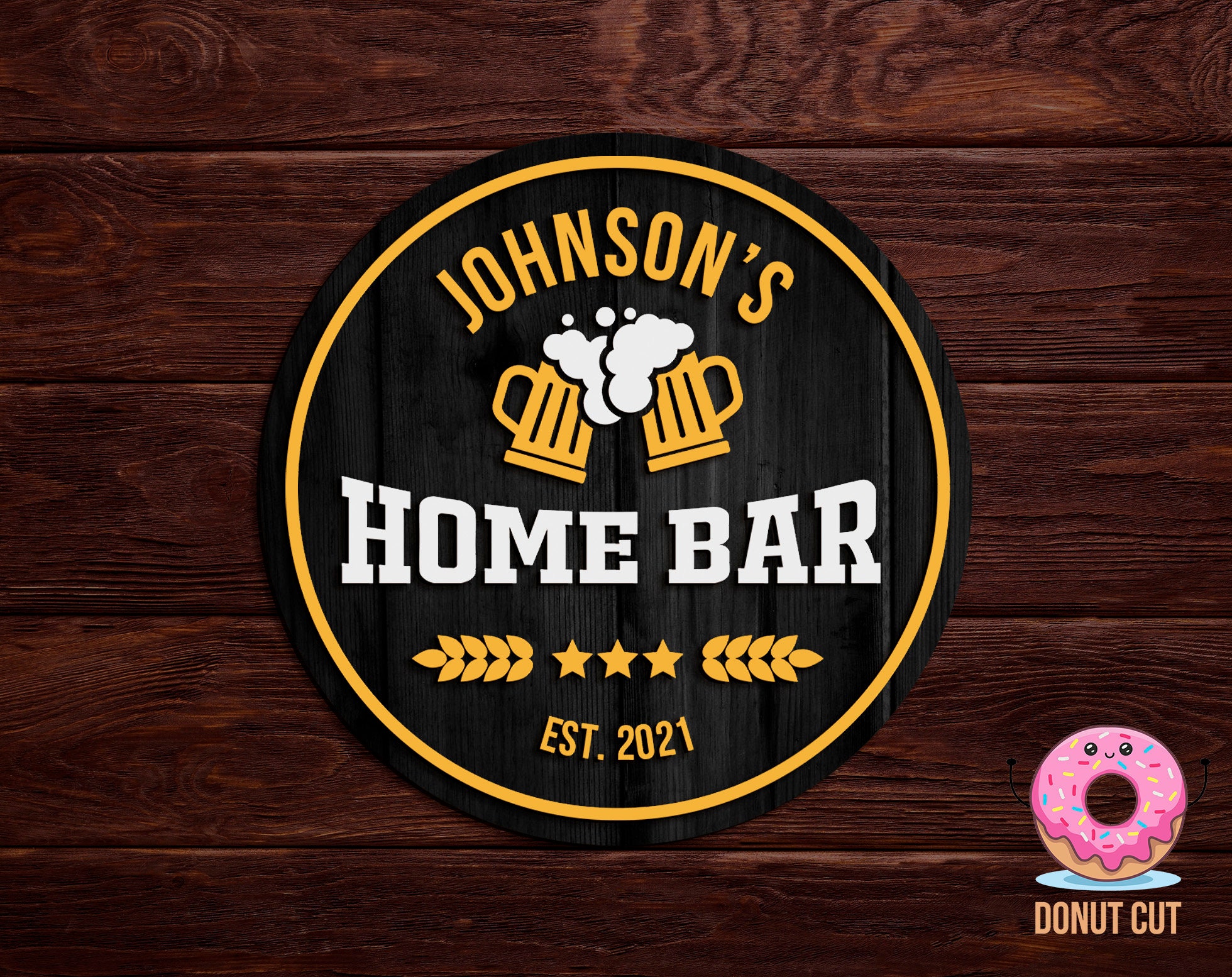 Home Bar Sign laser cut files SVG Cutting plan Cnc wood | Etsy