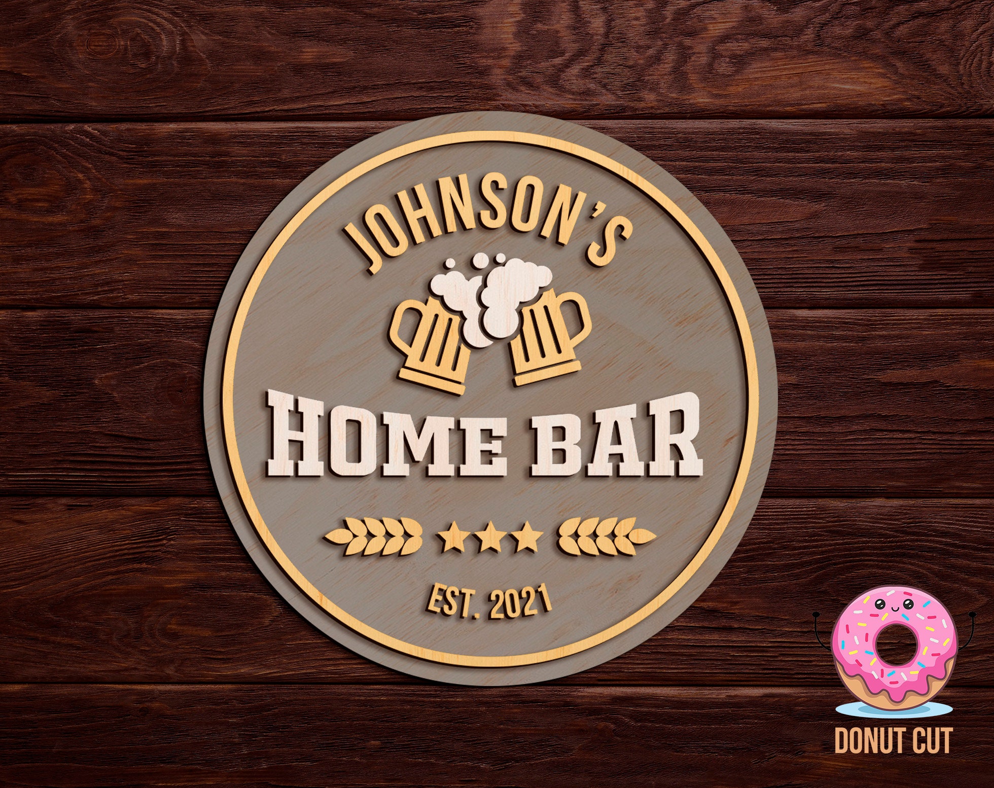 Home Bar Sign laser cut files SVG Cutting plan Cnc wood | Etsy