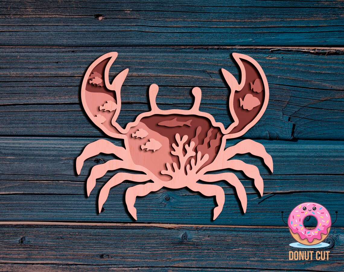 Crab laser cut files SVG Vector cutting plan Cnc files for Etsy