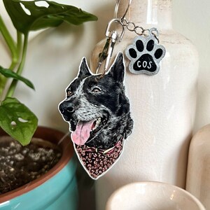 Custom Pet Keychain, Handmade, Pet portrait, Dog keychain, Cat keyring, Pet keychain charm, Pet memorial, Pet gift, Custom, Personalized