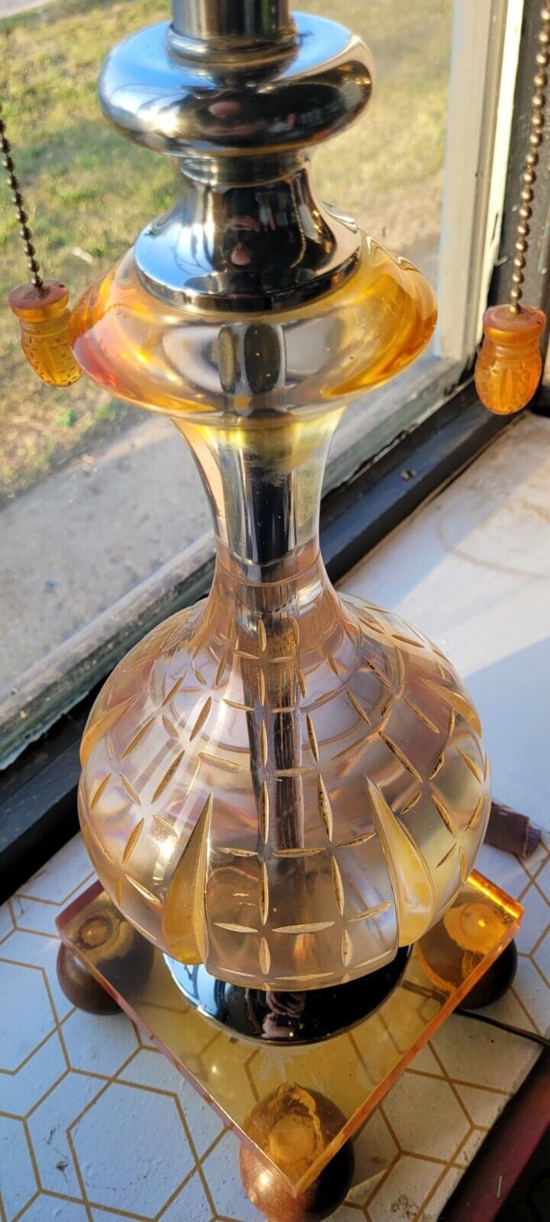 Vintage Lucite Table Lamp Twolight Midcentury Modern Design Used Etsy