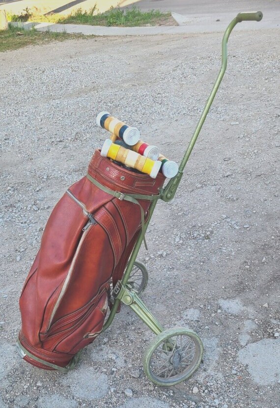 vintage golf bag cart