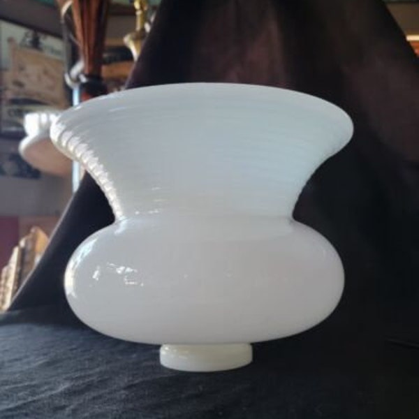 Vintage White Milk Glass Chimney Globe Oil Kerosene Lamp Replacement Used