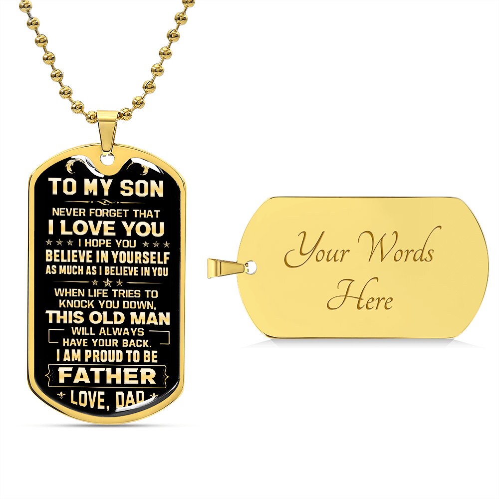 SUMMER LOVE Dog Tag Necklace For Son From Dad - Military Style Stainless Steel Gift For Birthday, Graduation - View #9