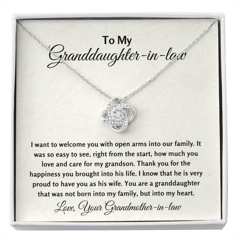 Granddaughterinlaw Born Into Love Knot Necklace Gift From Grandmother