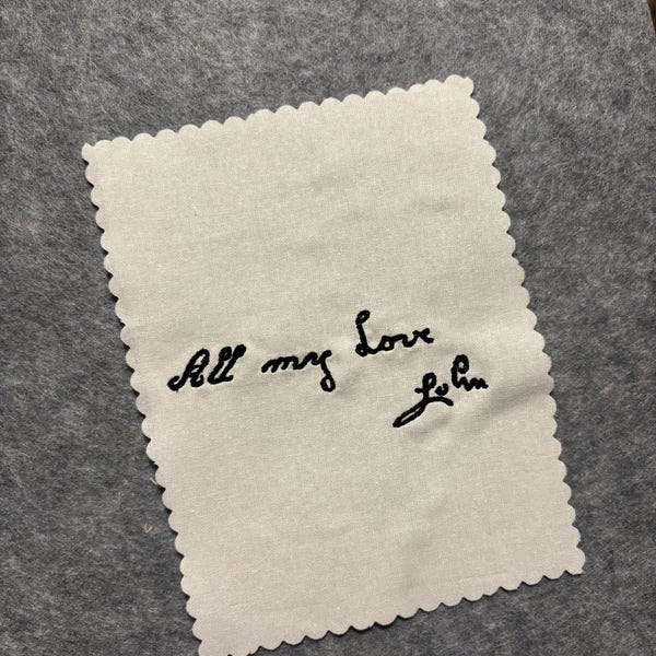 Personalised Embroidered Memorial Keepsake | Message From Loved Ones | Wedding personalisation | Unframed