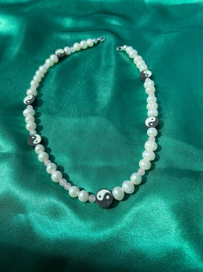YinYang Rose Pearl Necklace