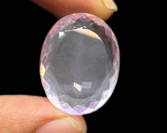 Natural Faceted Rose Quartz Oval Gemstone, Light Pink Loose Gem for Jewelry Making,