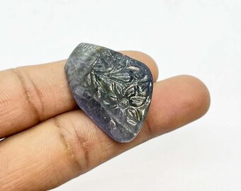 Natural Tanzanite Flower Carving Gemstone AAA Quality Carved Gems for Jewelry