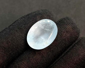 Natural Aquamarine Faceted Gemstone AAA Quality Oval Cut Cabochon for Jewelry