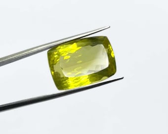 100 % naturlig citronkvarts, gula ädelstenar, åttkantslipad lös sten, 14 x 20 mm