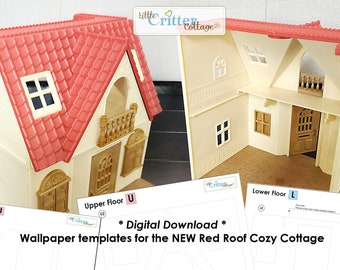Retired Calico Critters Sylvanian families Bluebell Cottage Fully Furnished Plus Cottontail Rabbit family