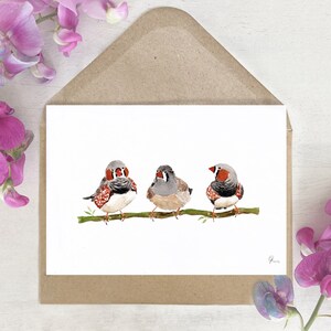 Karte | Aquarell | Zebrafink | Grußkarte Vogel Zebrafinken Ostern Bauernhof | Frühling | Geburtstag | Osterkarte | Geschenk