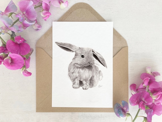 Karte | Aquarell | Hase | Kaninchen | Grußkarte Osterhase | Druck | Frühling | Geburtstag | Osterkarte | Geschenk