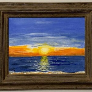Ocean Sunset Original Oil Painting