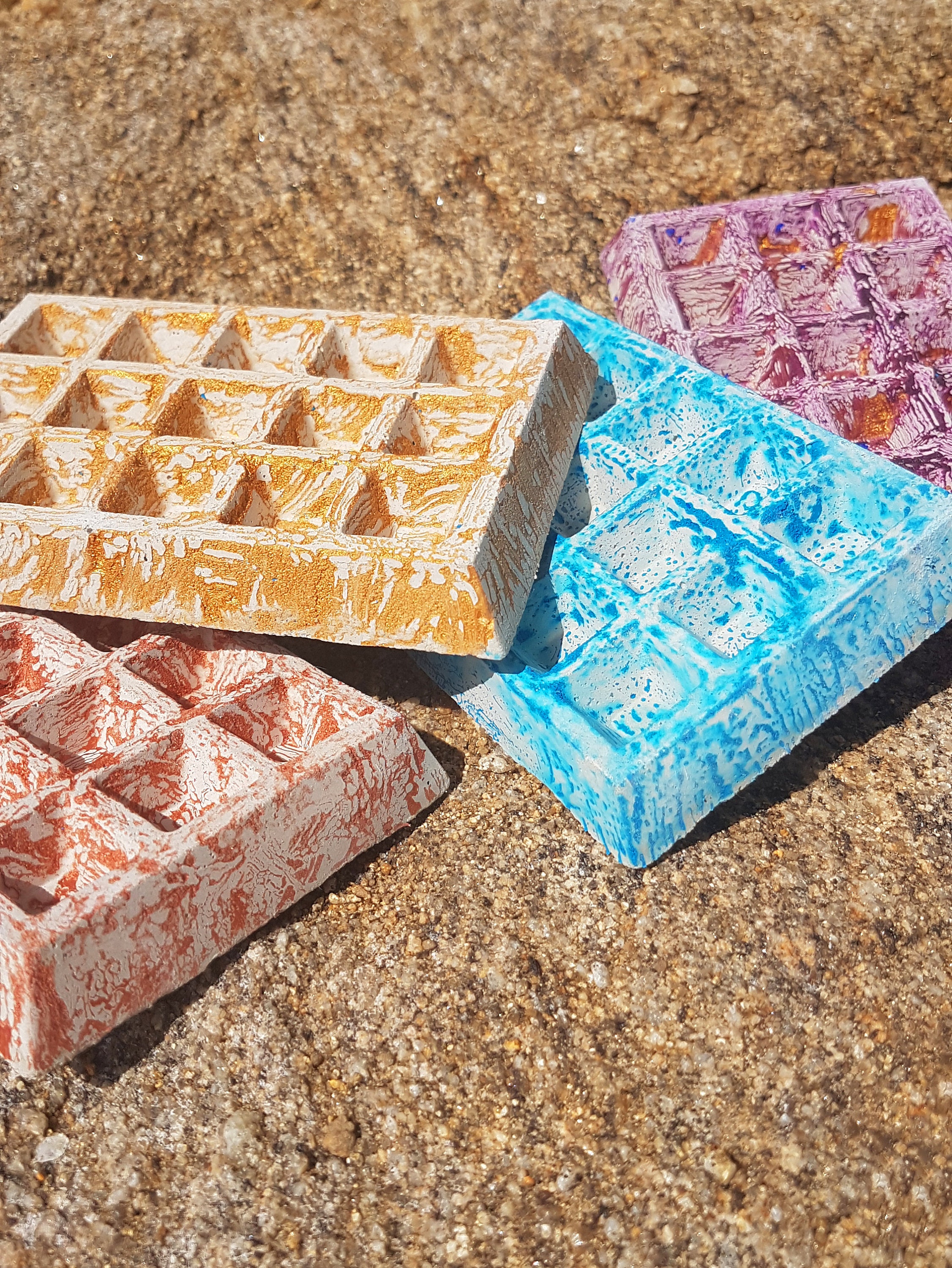 Seifenseife aus farbigem Beton blau oder Kupfer oder Türkis | Etsy