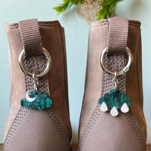 Crescent Moon or Rain Cloud Boot Charm, Pull Loop Tab Shoe Accessory, Shoe and Bag Decoration (not a pair)