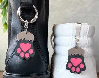 ONE Siamese Cat Paw Boot Charm Shoe Clip Accessory | Pull Loop, Shoe Charm, High Top Sneaker and Boot Clip, Acrylic Keychain (not a pair)