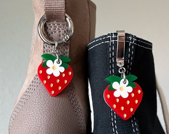 ONE Strawberry Blossom Boot Charm Shoe Clip Accessory | Pull Loop, Shoe Charm, High Top Sneaker or Boot Clip, Acrylic Keychain (not a pair)