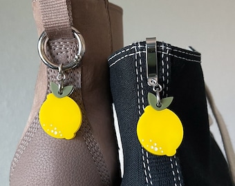 ONE Lemon Boot Charm Shoe Clip Accessory | Pull Loop, Shoe Charm, High Top Sneaker and Boot Clip, Acrylic Shoe Keychain (not a pair)