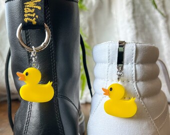 ONE Rubber Duck Boot Charm Shoe Clip Accessory | Pull Loop, Shoe Charm, High Top Sneaker and Boot Clip, Acrylic Keychain (not a pair)