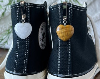 ONE Crystal Heart Shoe Clip, Shoe Charm, High Top Sneaker and Boot Clip, Crystal Shoe Keychain (not a pair)