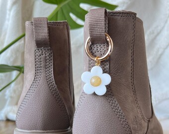 ONE Honey Calcite Flower Boot Charm, Pull Loop Charm, Shoe and Bag Charms, Boot or Sneaker Clip, Acrylic Shoe Keychain (not a pair)