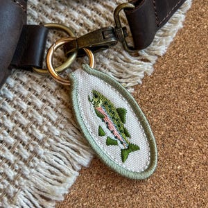 Rainbow Trout Oval Accessory | Patch Keychain, Bag Decoration, Pull Tab Charm