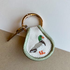 Accesorio de pato silvestre / llavero con parche, decoración para bolso, dije con tirador