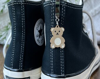 ONE Teddy Bear Shoe Clip, Shoe Charm, High Top Sneaker or Boot Clip, Acrylic Keychain Shoe Accessory (not a pair)