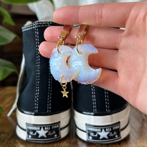 ONE Crescent Crystal Moon Shoe Clip, Shoe Charm, High Top Sneaker and Boot Clip, Crystal Keychain not a pair image 6