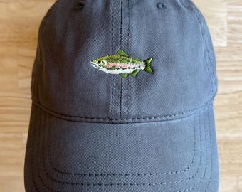 Rainbow Trout Dad Hat Baseball Cap Low Profile *Check Your Measurements*