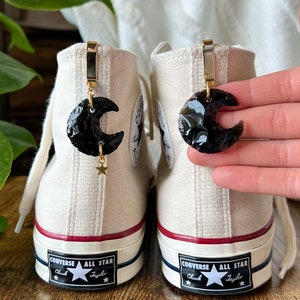 ONE Crescent Crystal Moon Shoe Clip, Shoe Charm, High Top Sneaker and Boot Clip, Crystal Keychain not a pair image 4