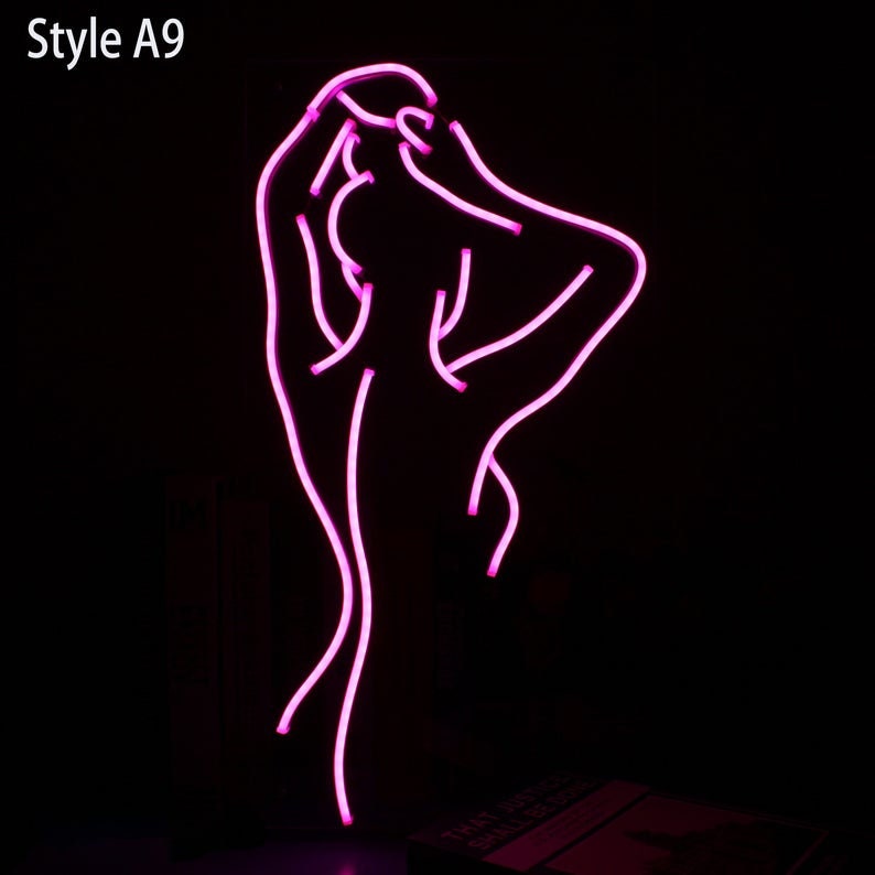 Custom Neon Sign Sexy Woman S Bar Silhouette Decoration Etsy