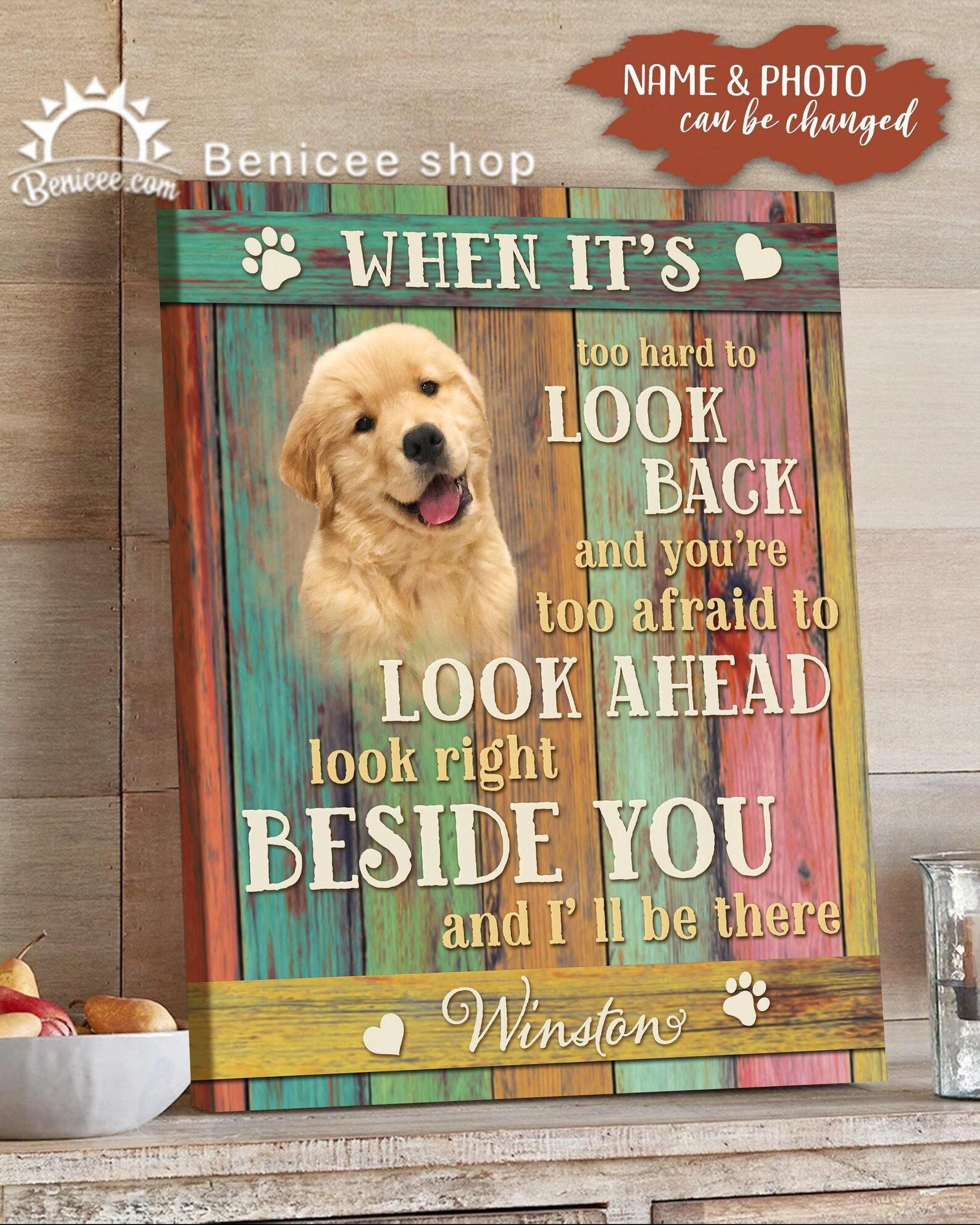 Personalized Dog Canvas Gifts For Pets Dog Lover Wall Art Etsy