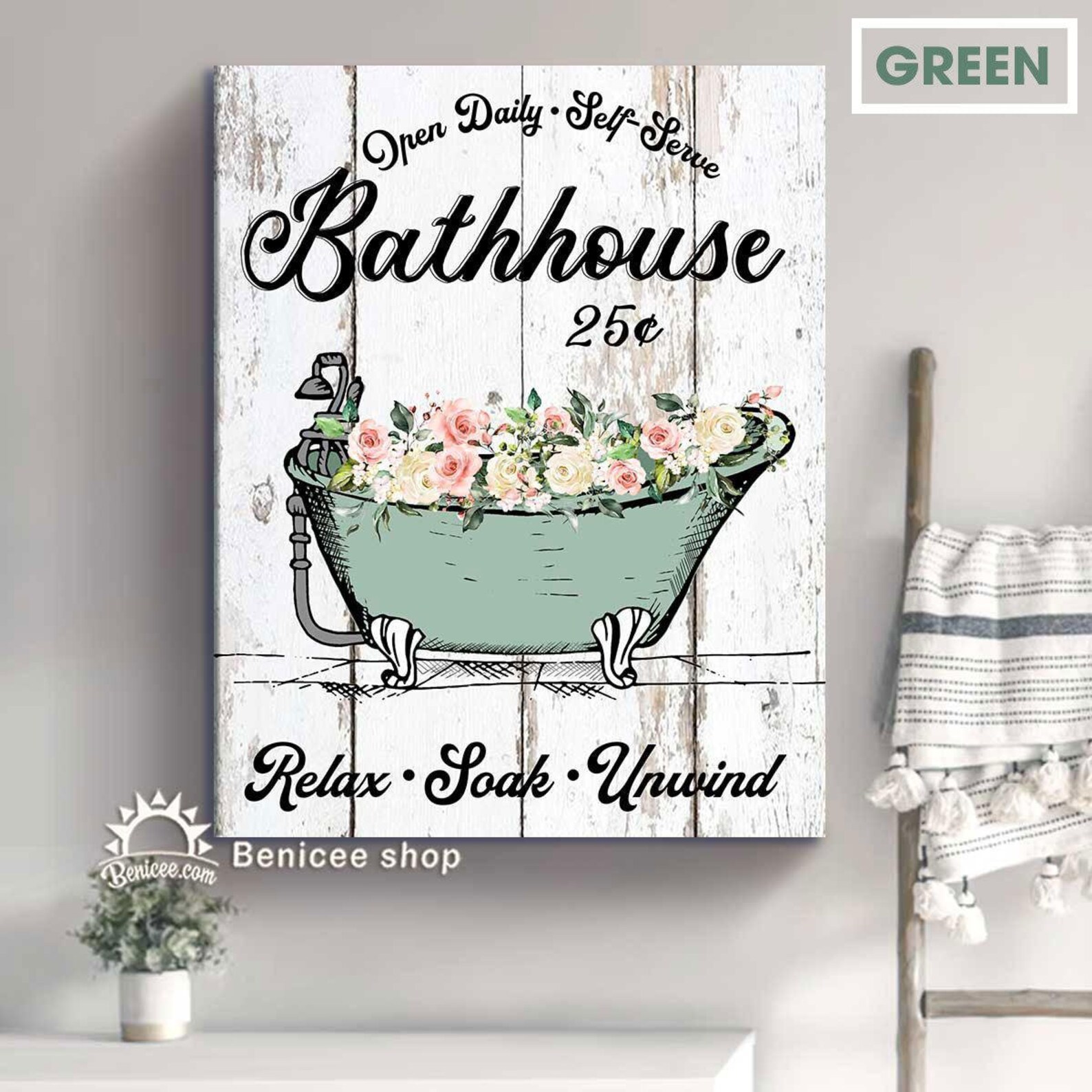 Modern Farmhouse Bathroom Wall Decor Vintage Bathroom Decor - Etsy
