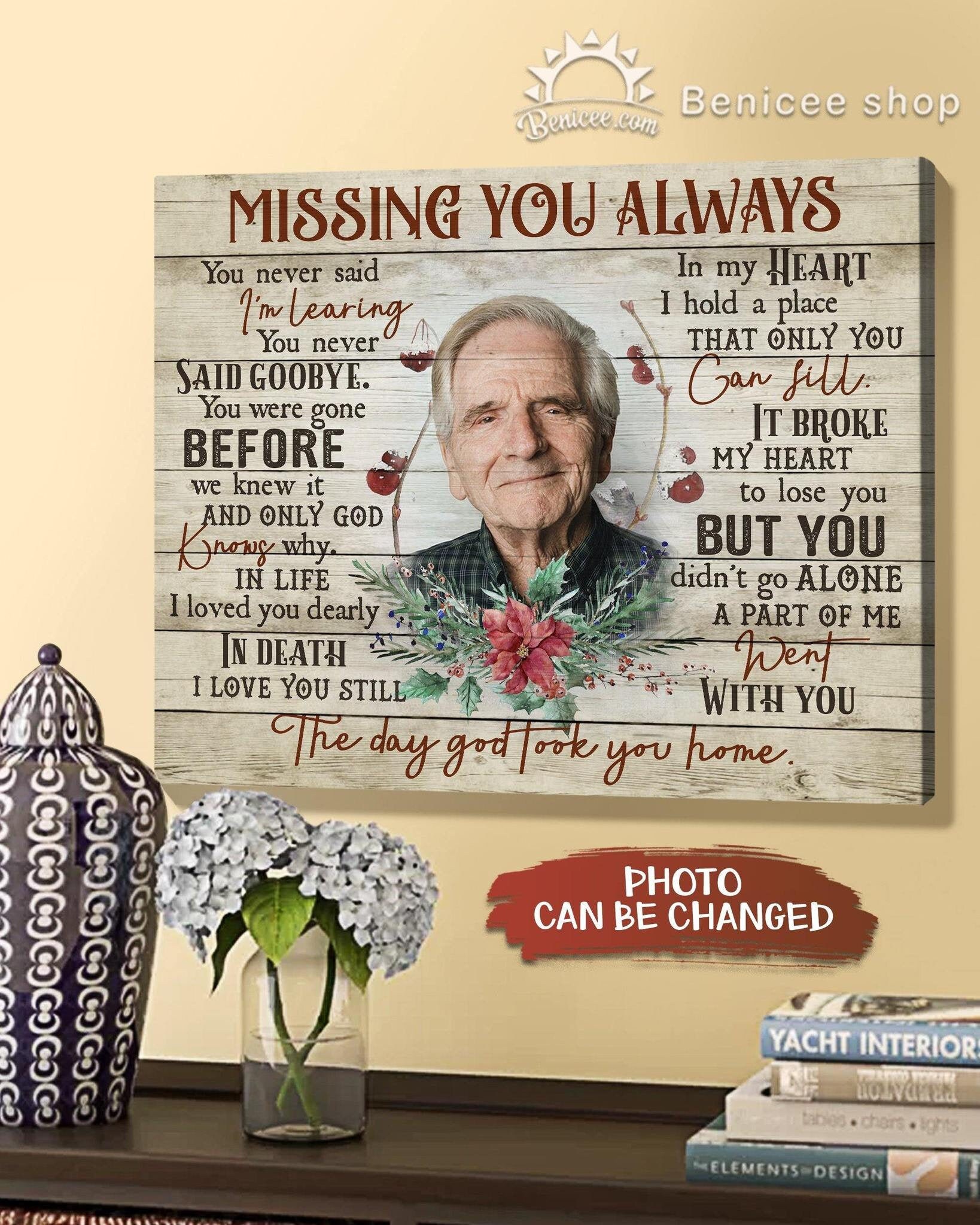 Personalized Photo Canvas Memorial Gift Missing You Always Top Etsy
