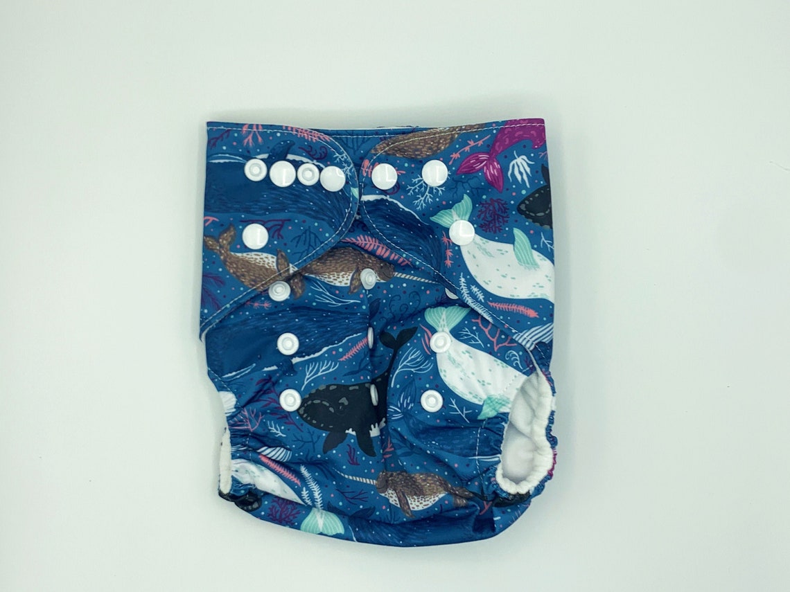Reusable pocket diaper whales print girl or boy diaper Etsy