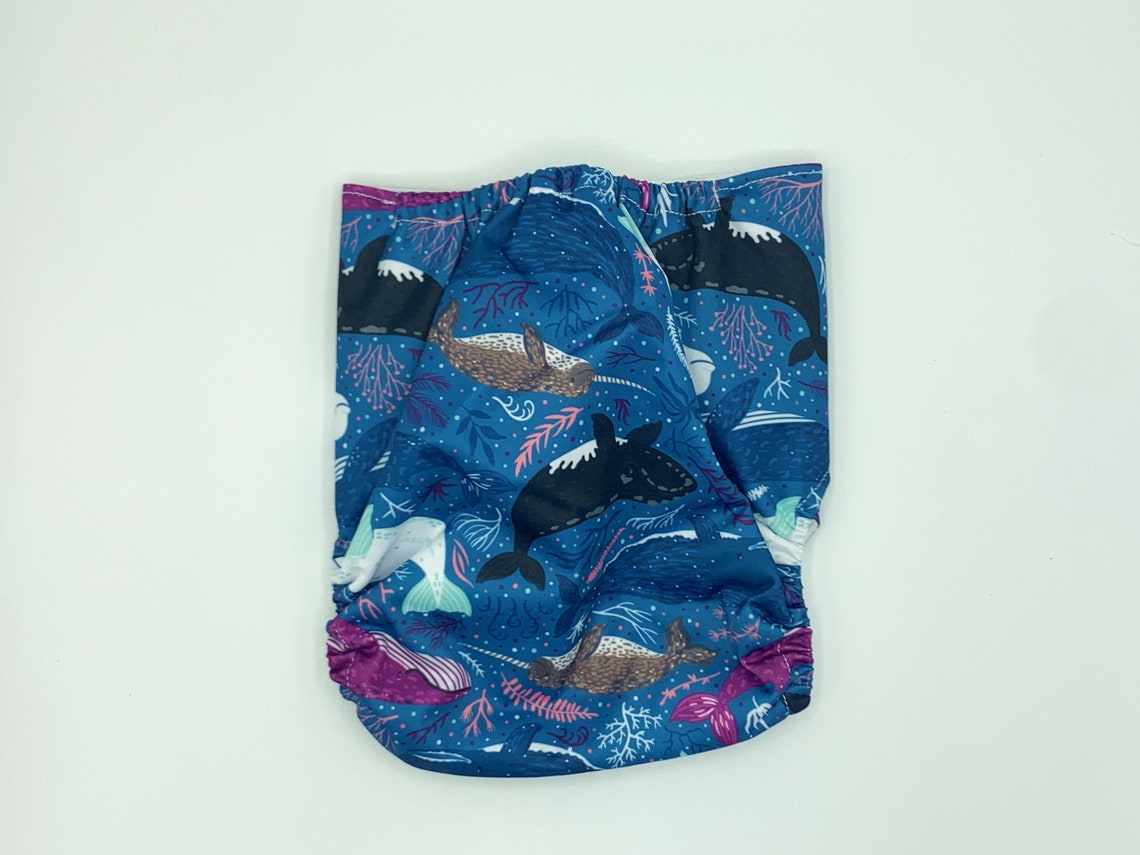 Reusable pocket diaper whales print girl or boy diaper Etsy